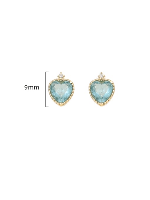 ES1513 [Gold] 925 Sterling Silver Cubic Zirconia Heart Minimalist Stud Earring